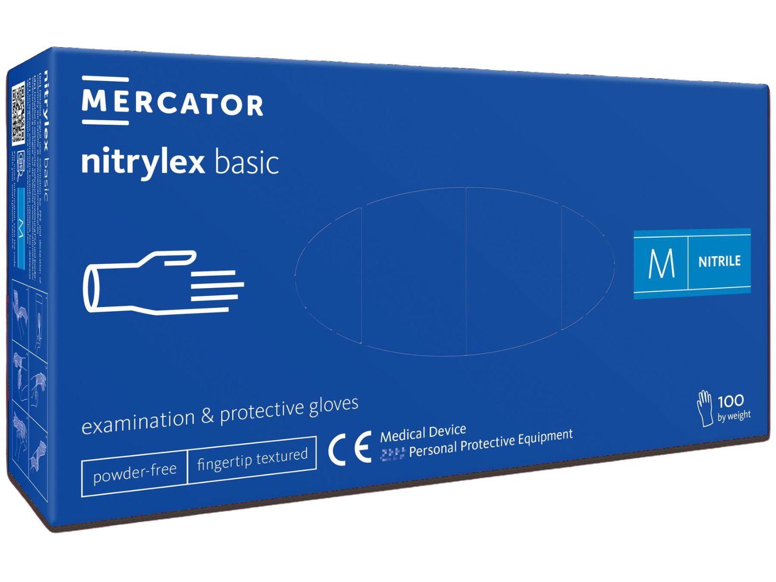 Rękawice Nitrylex Dark Blue M Mercator Basic KARTON